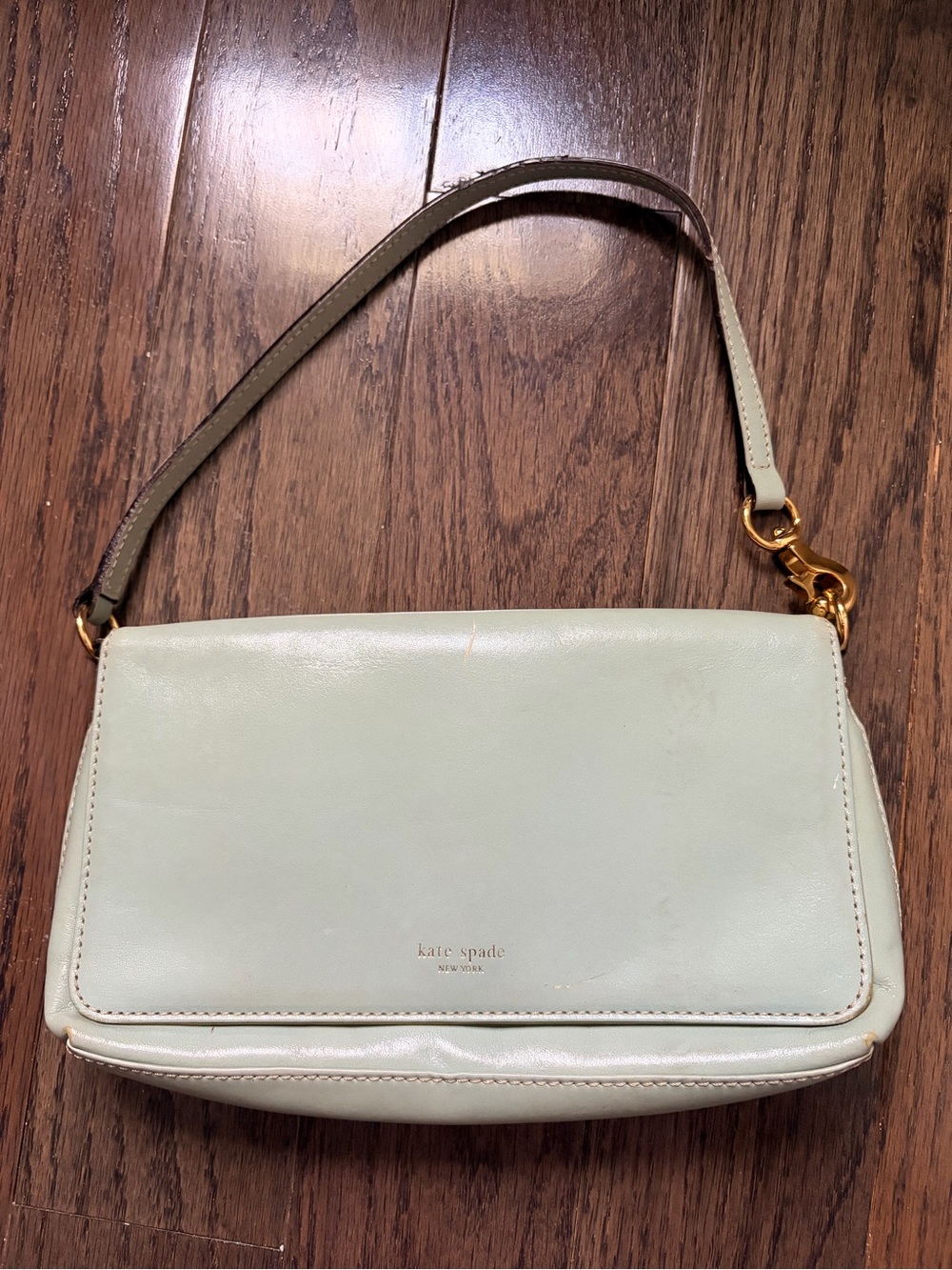 kate spade Pale Mint Leather Shoulder Bag with Gold Hardware